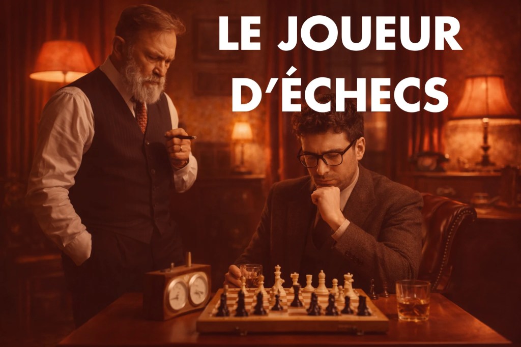 Deux personnes jouent aux échecs comme dans le roman de Stefan Zweig