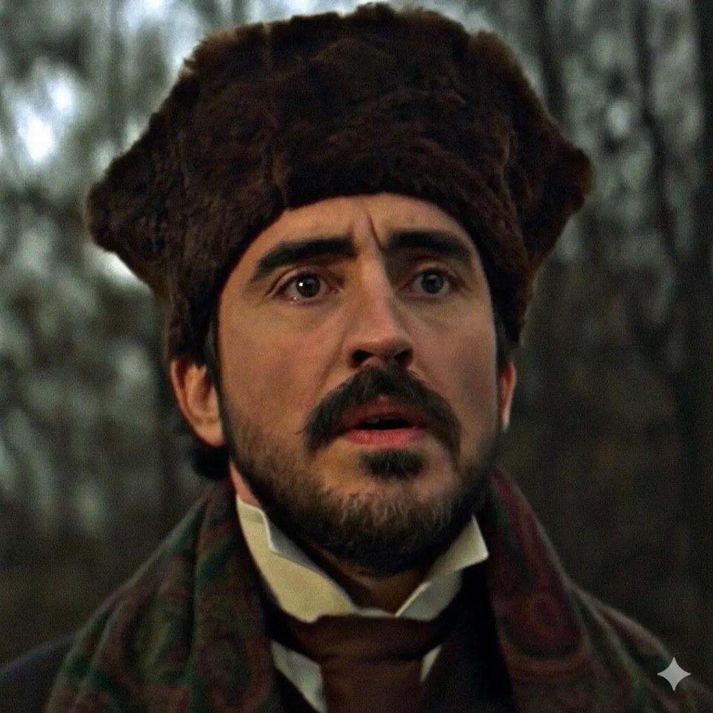 Personnage de Kostantin Lévine dehors avec son bonnet dans le roman et le film Anna Karénine