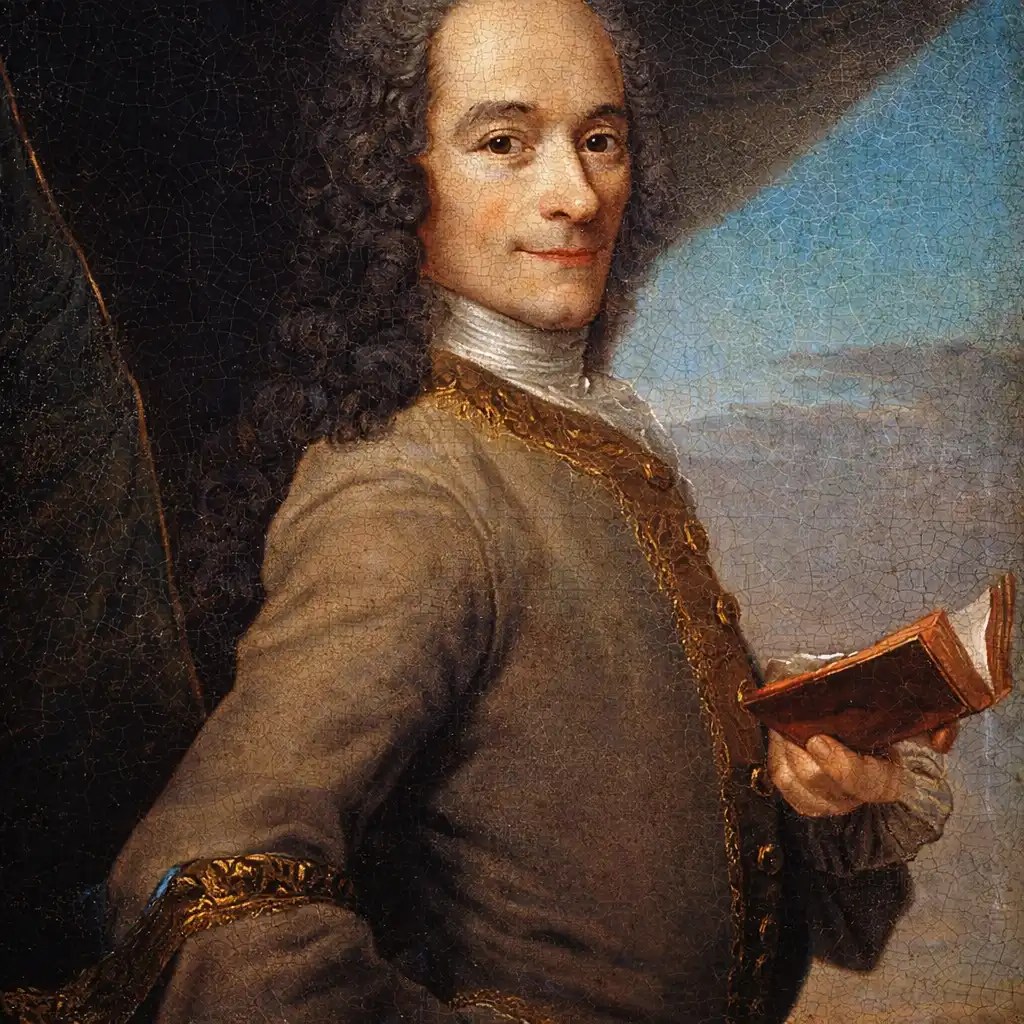 Portrait du jeune Voltaire tenant un livre