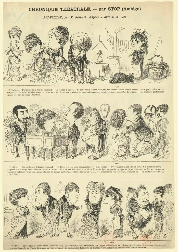 Page de la chronique théatrale consacrée à Pot-Bouille