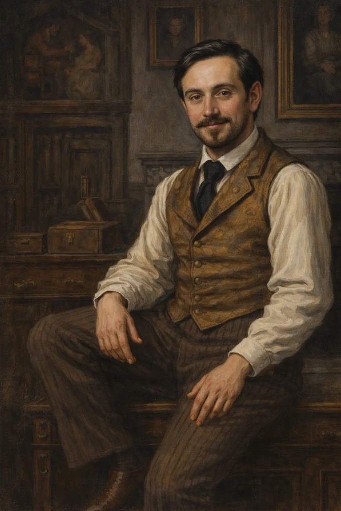 Portrait au dessin du personnage d'Octave Mouret dans Pot-Bouille de Zola