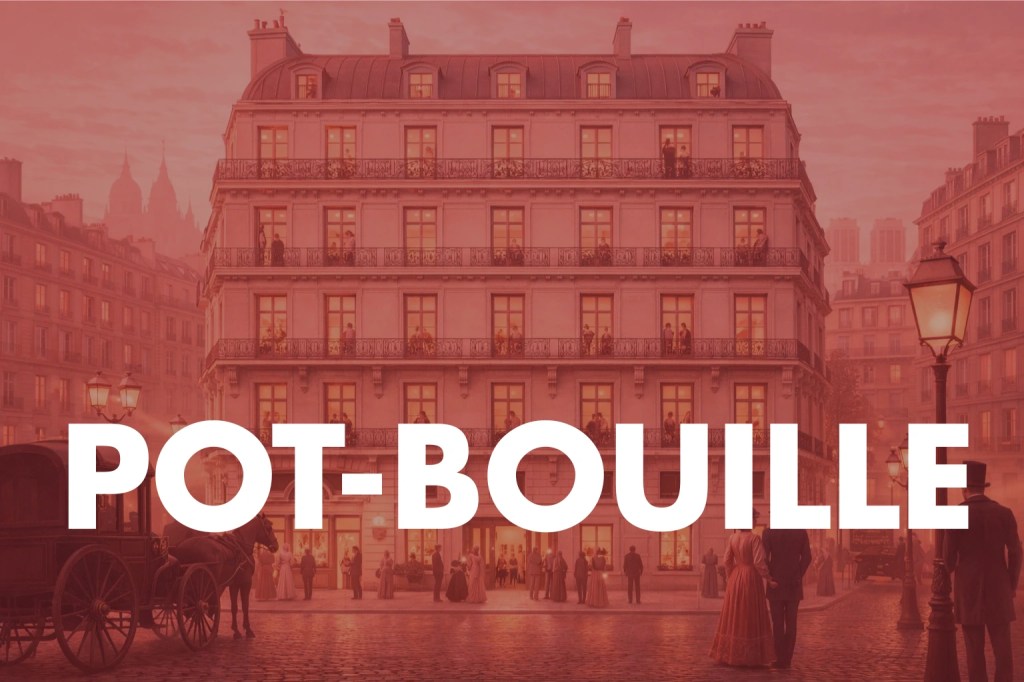 Image avec teintes de roses sur l'immeuble de Pot-Bouille rue de Choiseul