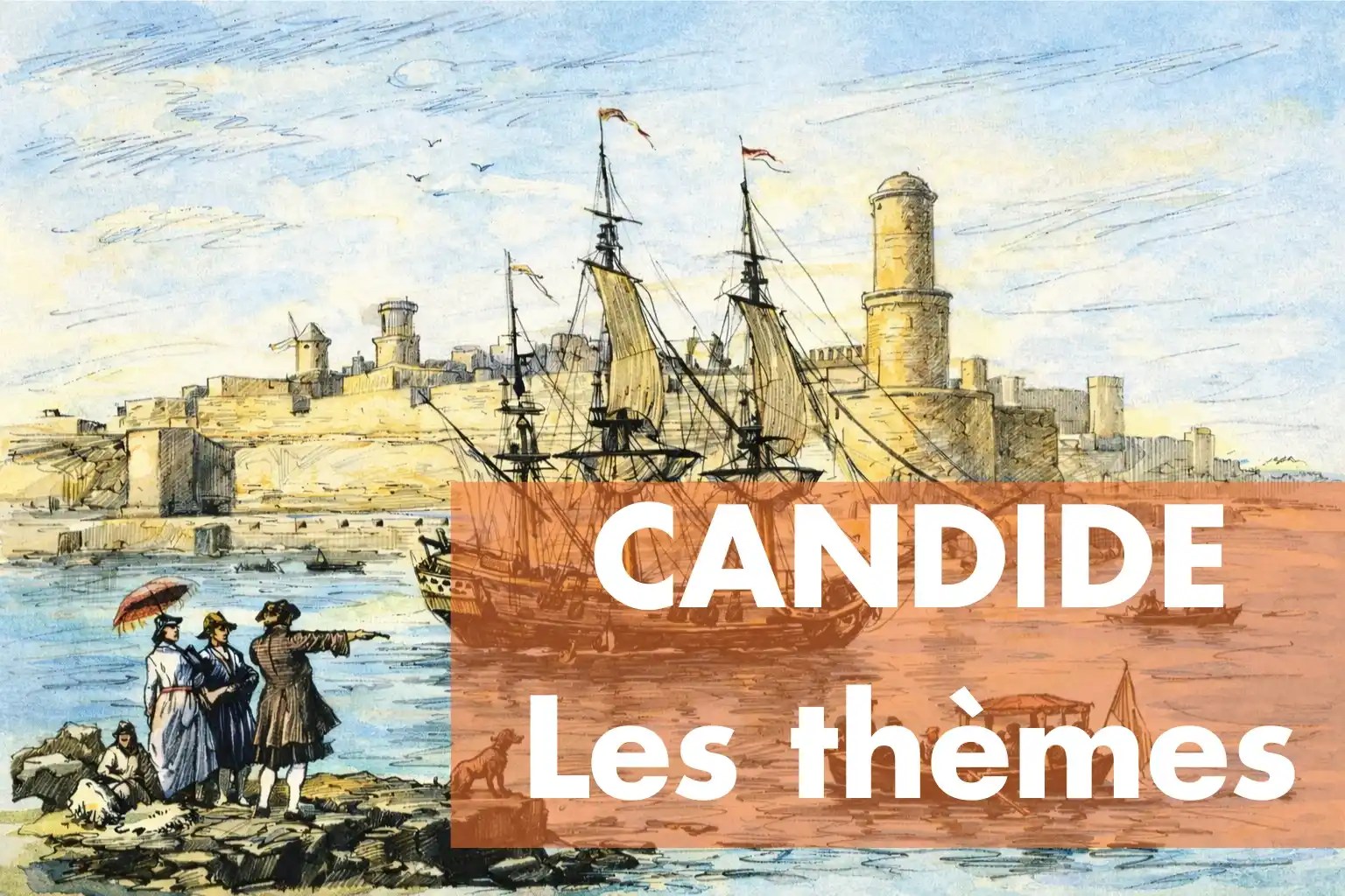 Bateau avec Candide au loin devant l'Eldorado